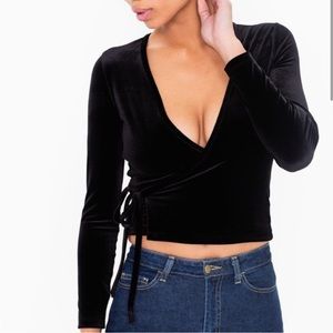 American Apparel Velvet Wrap Top